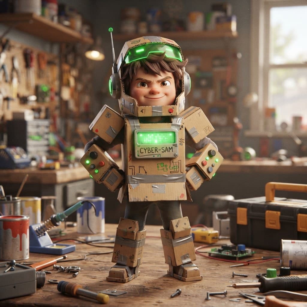 Cyber-Sam (The 50-Foot Cardboard Mech Pilot)