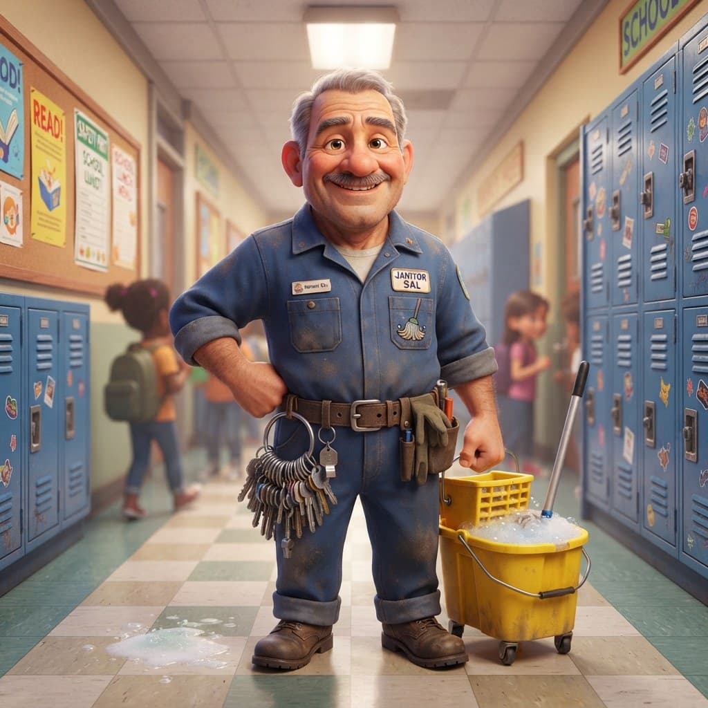 Janitor Sal (The School Custodian & Riddle King)