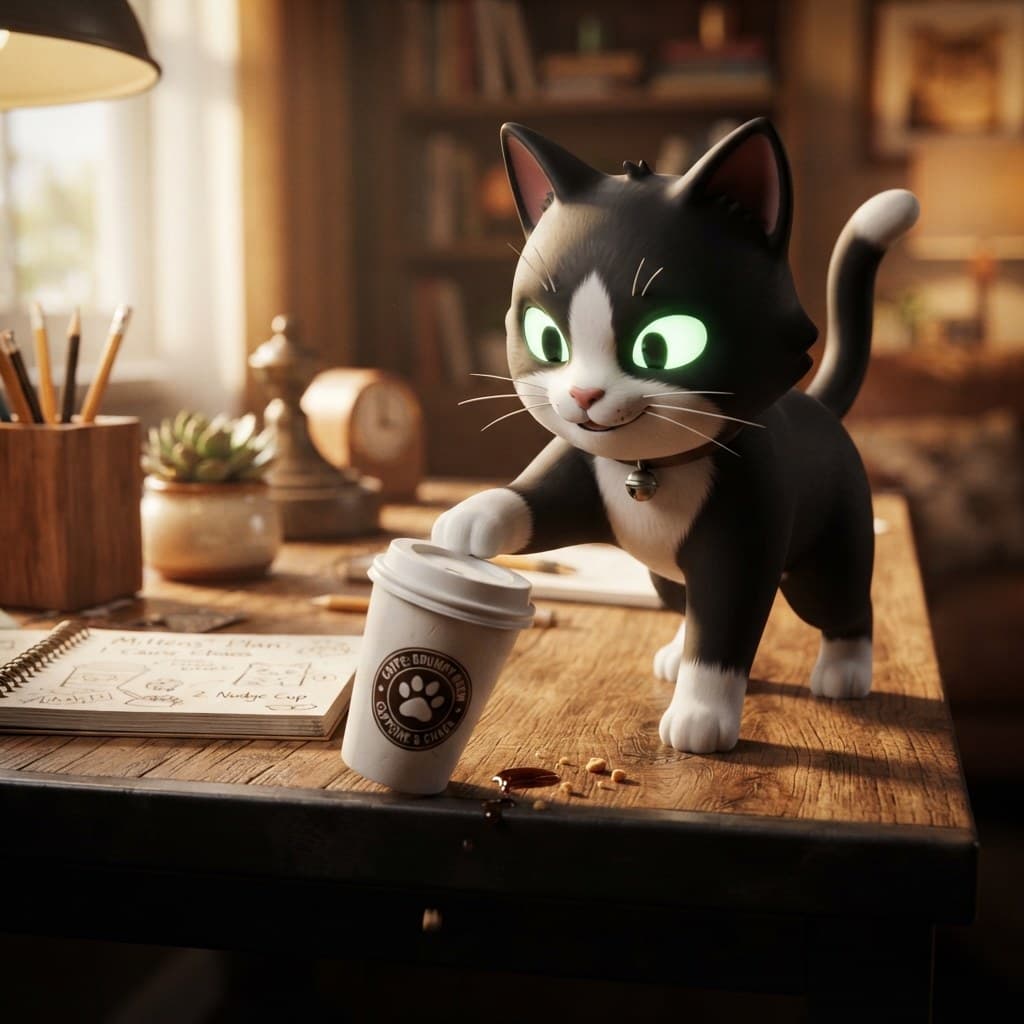 Mittens (The Cup-Knocking Evil Mastermind)