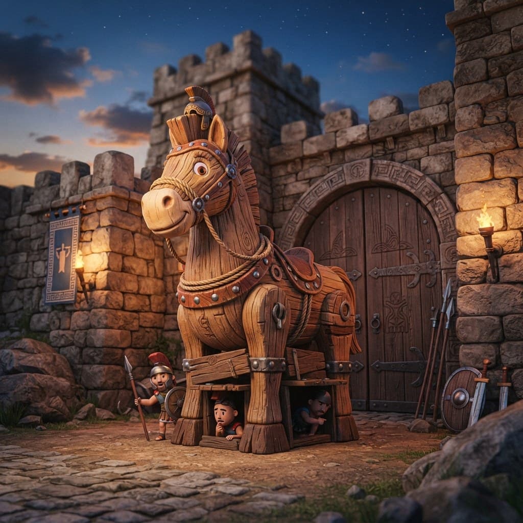 The Trojan Horse (The Colossal Gift with 30 Greeks Inside)
